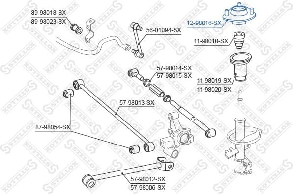 Suspension Strut Support Mount 12-98016-SX - image 2