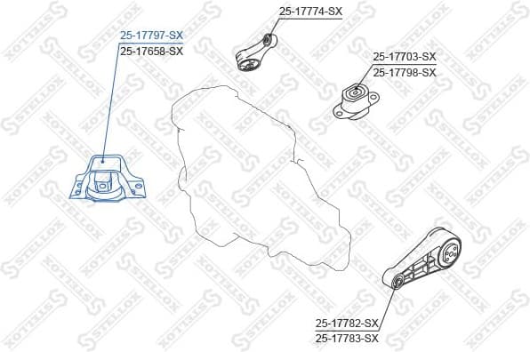 Mounting, engine 25-17797-SX