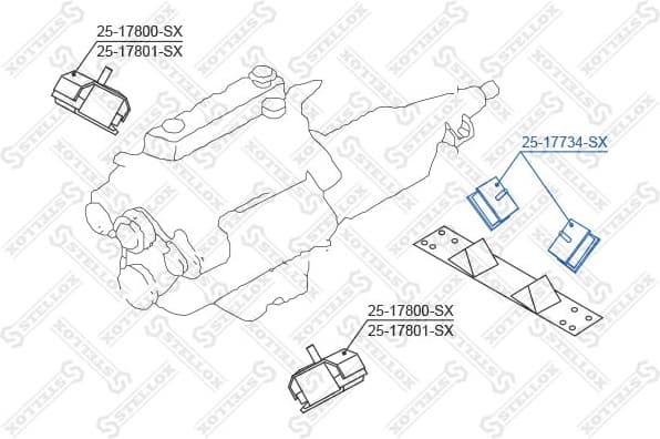 Mounting, engine 25-17734-SX
