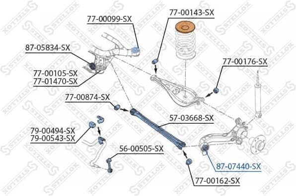 Mounting, control/trailing arm 87-07440-SX - image 2