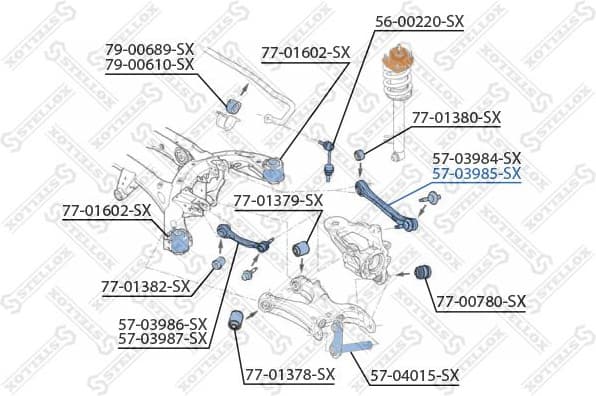 Control/Trailing Arm, wheel suspension 57-03985-SX