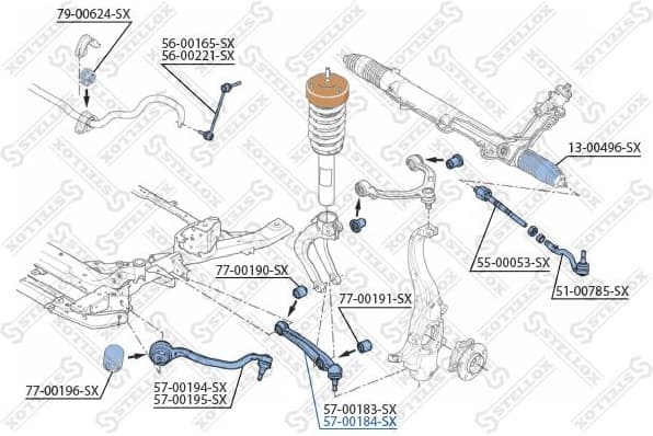 Control/Trailing Arm, wheel suspension 57-00184-SX - image 2