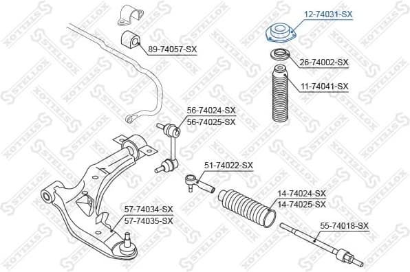 Suspension Strut Support Mount 12-74031-SX - image 2