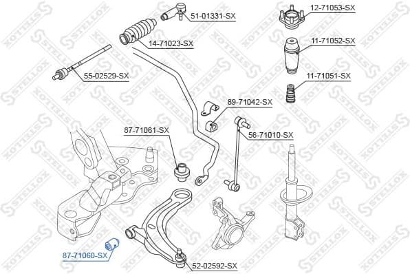 Mounting, control/trailing arm 87-71060-SX - image 2
