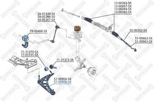 Control/Trailing Arm, wheel suspension 57-00958-SX - image 2