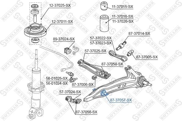 Mounting, control/trailing arm 87-37057-SX - image 2
