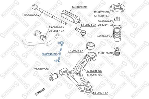 Link/Coupling Rod, stabiliser bar 56-00240-SX