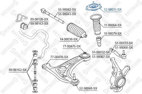 Suspension Strut Support Mount 12-98031-SX - image 2