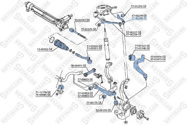 Control/Trailing Arm, wheel suspension 57-00240-SX