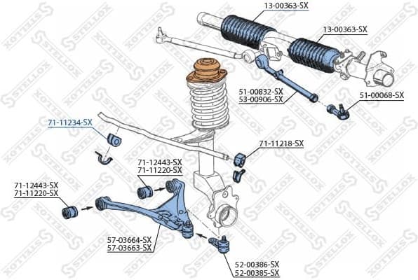 Mounting, stabiliser bar 71-11234-SX - image 2