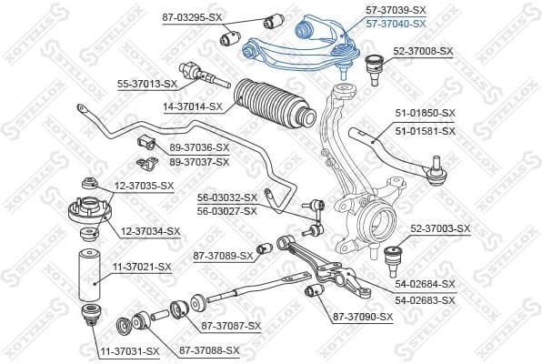 Control/Trailing Arm, wheel suspension 57-37040-SX - image 2