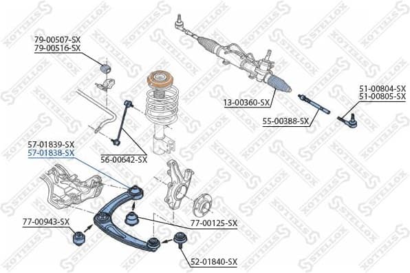 Control/Trailing Arm, wheel suspension 57-01838-SX - image 2