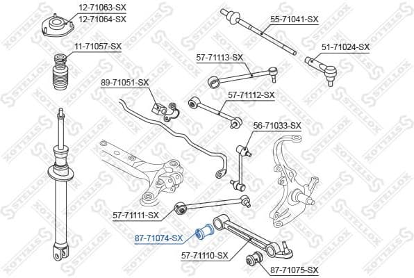 Mounting, control/trailing arm 87-71074-SX - image 2