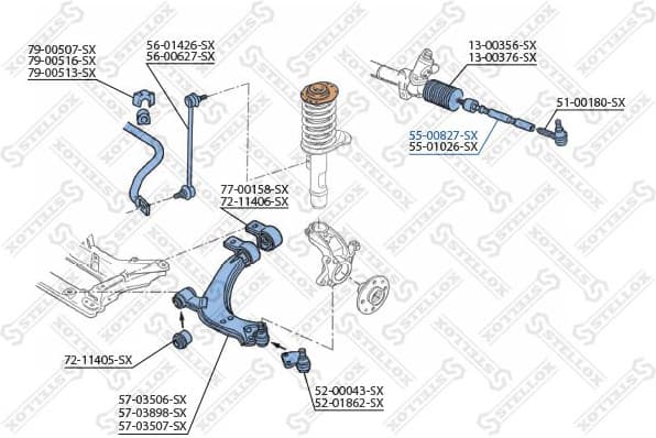 Inner Tie Rod 55-00827-SX