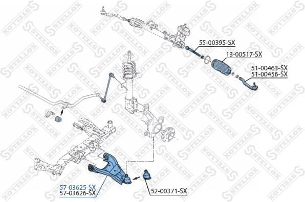 Control/Trailing Arm, wheel suspension 57-03625-SX - image 2