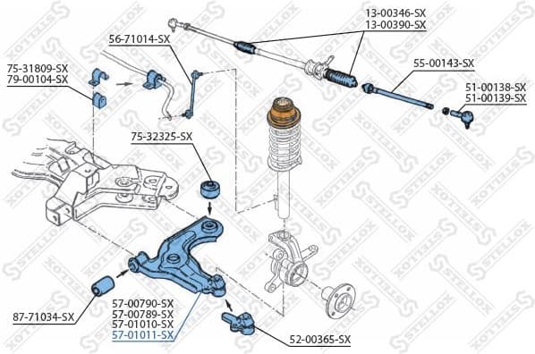 Control/Trailing Arm, wheel suspension 57-01011-SX - image 2