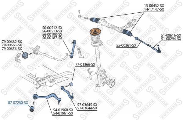 Mounting, control/trailing arm 87-07230-SX