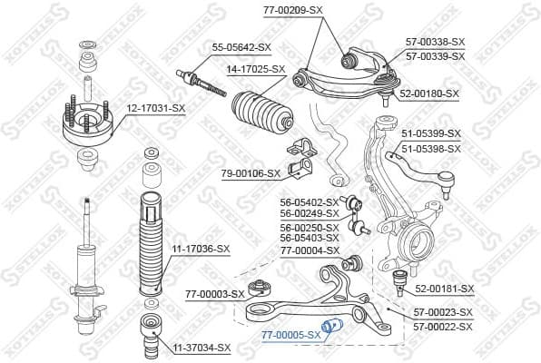 Mounting, control/trailing arm 77-00005-SX
