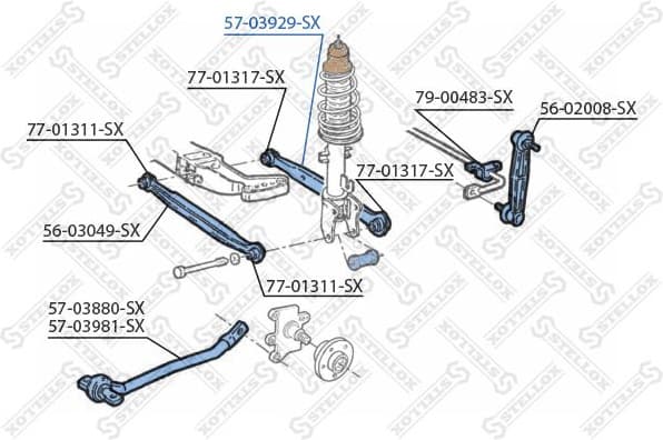 Control/Trailing Arm, wheel suspension 57-03929-SX
