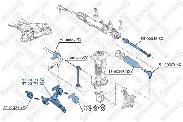 Control/Trailing Arm, wheel suspension 57-00171-SX - image 2
