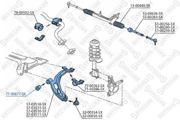 Mounting, control/trailing arm 77-00877-SX
