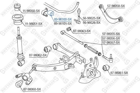 Mounting, stabiliser bar 89-98100-SX - image 2