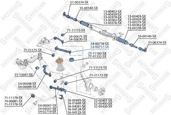 Control/Trailing Arm, wheel suspension 54-00717-SX - image 2