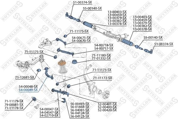 Control/Trailing Arm, wheel suspension 54-00049-SX - image 2