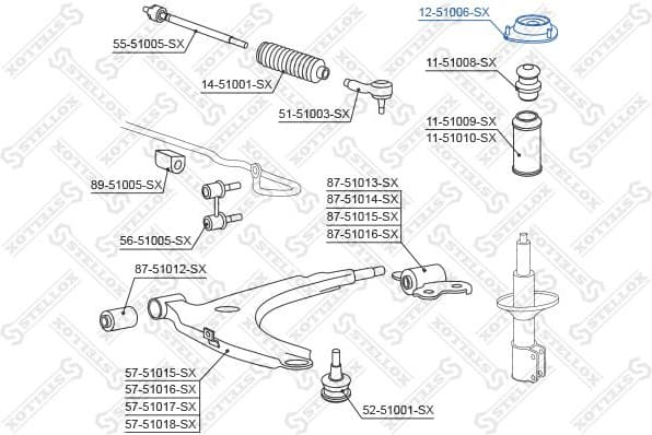 Suspension Strut Support Mount 12-51006-SX - image 2