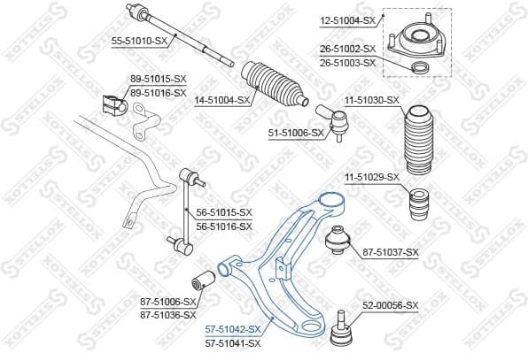 Control/Trailing Arm, wheel suspension 57-51042-SX - image 2