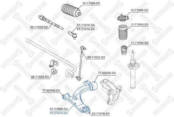 Control/Trailing Arm, wheel suspension 57-71070-SX - image 2