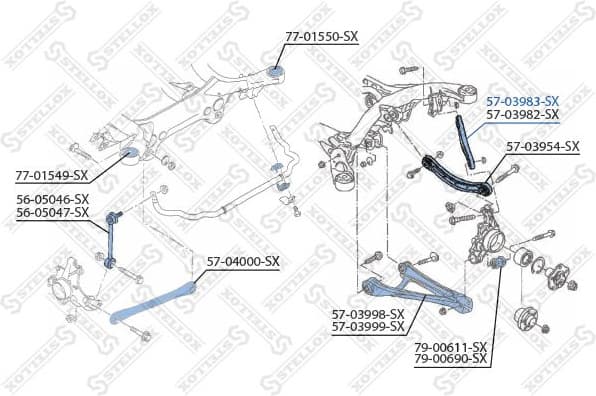 Control/Trailing Arm, wheel suspension 57-03983-SX
