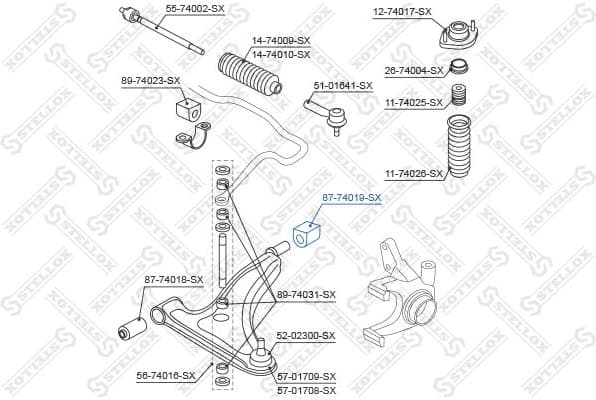 Mounting, control/trailing arm 87-74019-SX - image 2