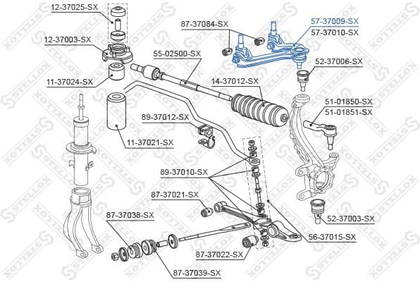 Control/Trailing Arm, wheel suspension 57-37009-SX - image 2
