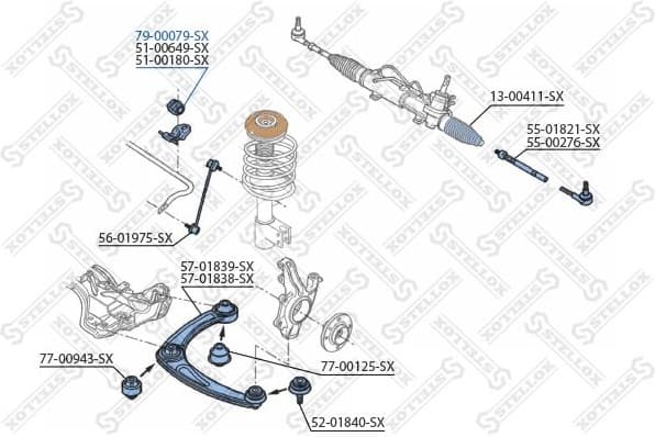 Mounting, stabiliser bar 79-00079-SX