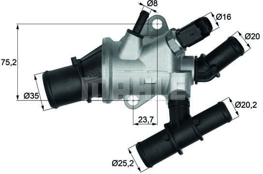 Thermostat, coolant BEHR TI16288 - image 2