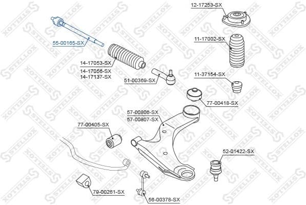 Inner Tie Rod 55-00165-SX