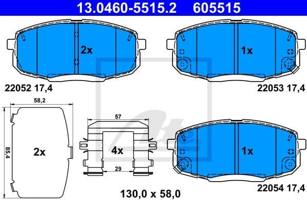 Brake Pad Set, disc brake 13.0460-5515.2