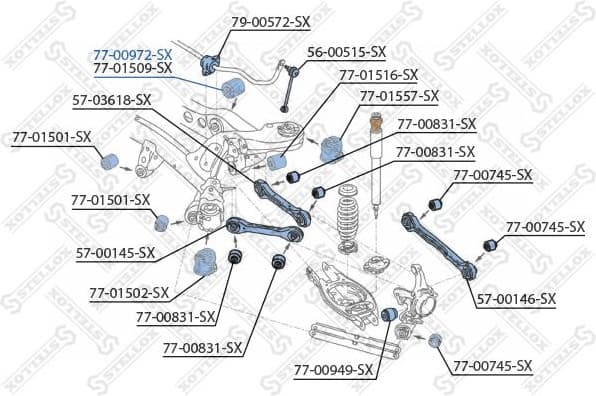Mounting, control/trailing arm 77-00972-SX - image 2