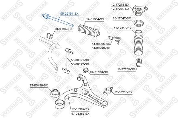Inner Tie Rod 55-00191-SX
