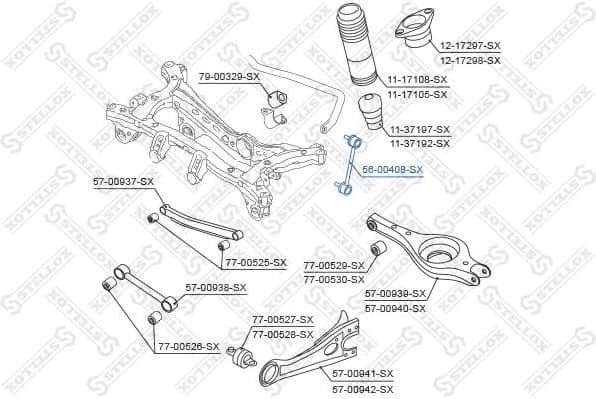 Link/Coupling Rod, stabiliser bar 56-00408-SX
