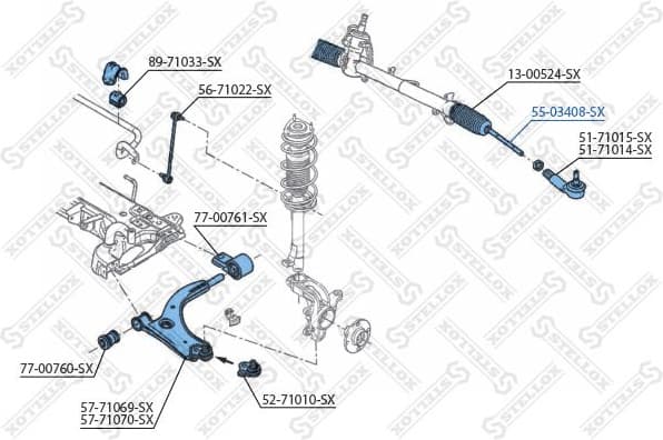 Inner Tie Rod 55-03408-SX - image 2
