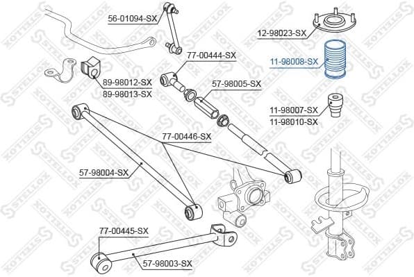 Protective Cap/Bellow, shock absorber 11-98008-SX - image 2