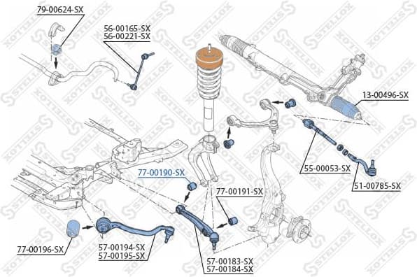 Mounting, control/trailing arm 77-00190-SX