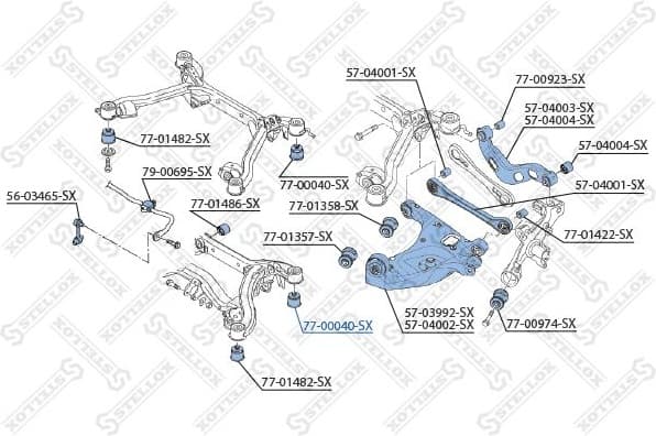 Mounting, control/trailing arm 77-00040-SX
