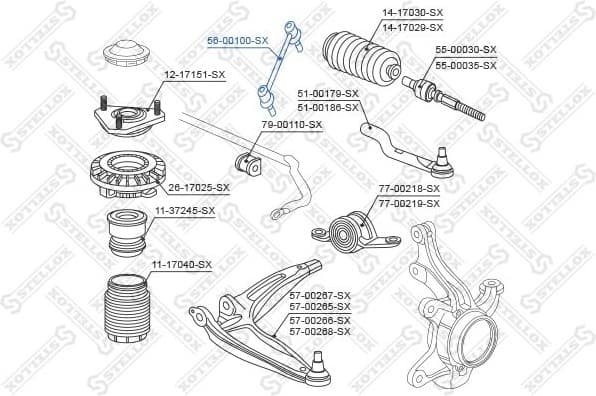 Link/Coupling Rod, stabiliser bar 56-00100-SX - image 2