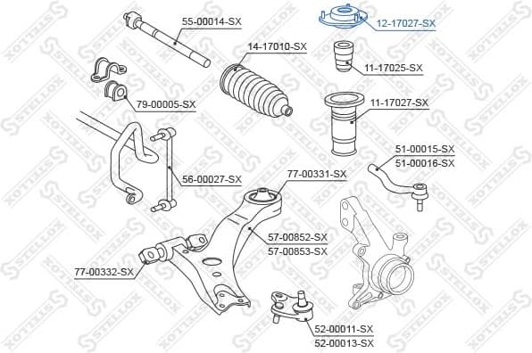 Suspension Strut Support Mount 12-17027-SX