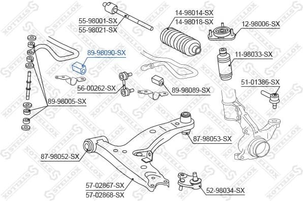 Mounting, stabiliser bar 89-98090-SX - image 2