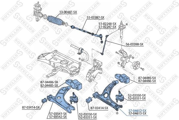 Control/Trailing Arm, wheel suspension 57-04612-SX