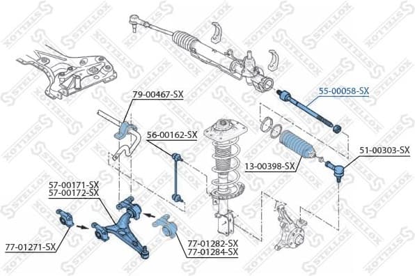 Inner Tie Rod 55-00058-SX - image 2